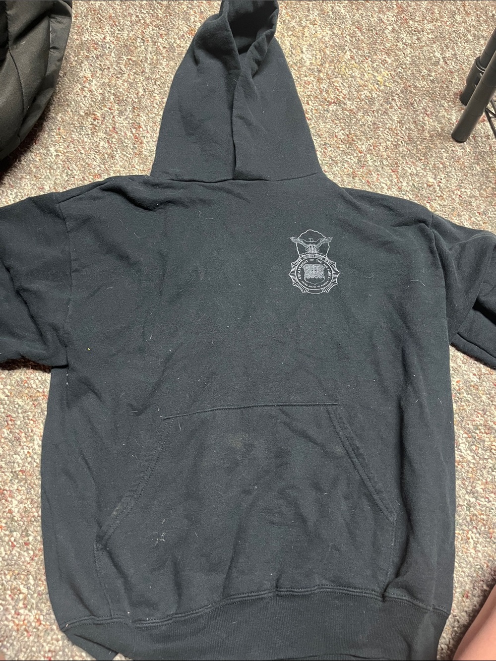 Pro Player Black Pullover Hoodie with Small Chest Emblem